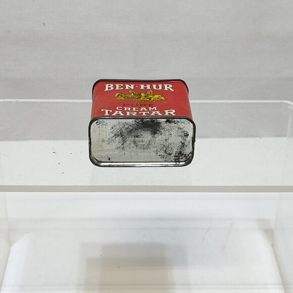 Ben-Hur Pure Cream Tartar 2 Oz Tin Container 1940s Collectible Kitchen Décor VTG - Picture 5 of 6